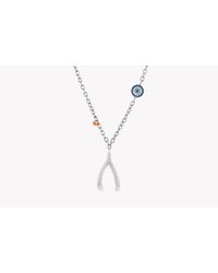 Tateossian - Metallic Wishbone Silver Necklace - Lyst