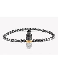 Tateossian | Multicolor Pill Collection - Diamond Silver & Gold Micro Pavé Cube Bracelet | Lyst