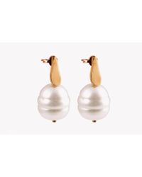 Tateossian - White 18k Rose Gold South Sea Pearl Drop Earrings With 2 Pearls - Lyst