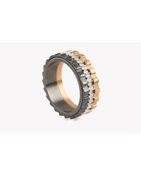 Tateossian - Metallic Mechanical Silver Rings - Gold Plated Shiny - Lyst