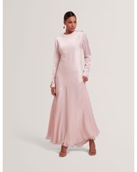princess polly baby blue dress Dark Brown Wide Sleeve Knitted Bodycon Midi Dress | Rebexxa main image 0