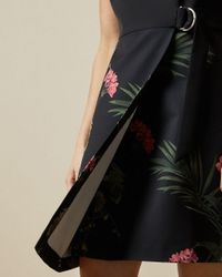 mizalia highland wrap detail skater dress