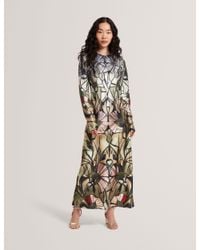 princess polly baby blue dress Ted Baker Strappy Bodycon Dress In Harmony Floral Print in White