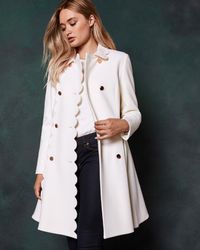 ted baker white wool coat