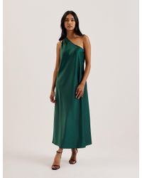ted baker gabie one-shoulder satin-crepe midi dress Ted Baker Gabie One Shoulder Drape Midi Dress, Light Pink/Blush