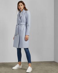 ted baker blue wrap coat