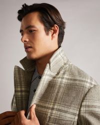 ted baker frais checked overcoat