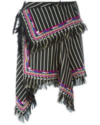 Embroidered striped wrap skirt by isabel marant Clearance