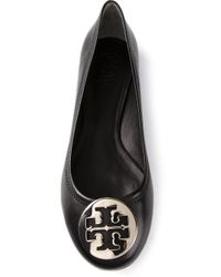 Tory Burch - Twiggie Black Patent Leather Ballerina - Lyst