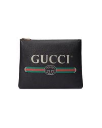 GUCCI Pochette Uomo | Pochette nera in pelle con logo Nero | GUCCI 658843  0QGCG1089 - Leam Luxury Shopping Online