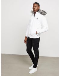 adidas Originals Mens Trefoil Fur Padded Parka Jacket White for Men - Lyst