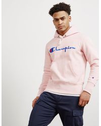mens champion pink hoodie