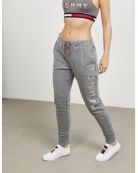 Tommy Hilfiger Womens Logo Cuffed Joggers Grey in Gray | Lyst