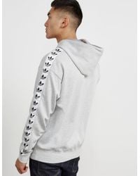 Grey adidas tape hoodie Clearance