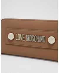 Love Moschino Multicolor Stud Logo Purse Nude/gold