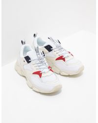 tommy hilfiger chunky mixed textile trainers