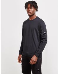 C.P. Company Cotton Lens Crew Neck Sweatshirt Black for Men - Lyst