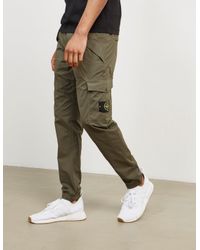 Stone Island Cotton Mens Cargo Pants Green for Men - Lyst