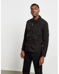 C.P. Company Chrome Overshirt Black for Men - Lyst