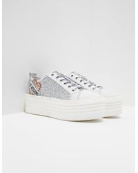 moschino glitter platform sneakers