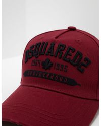 dsquared brotherhood cap black and red