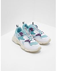 Tommy Hilfiger Leather Chunky Mixed Trainers Blue - Lyst