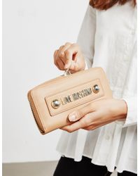 Love Moschino Multicolor Stud Logo Purse Nude/gold