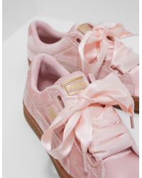 puma pink velvet shoes