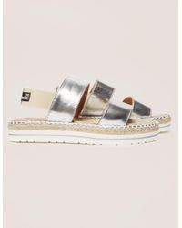 double strap metallic sandals
