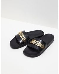 Moschino Synthetic Mens Logo Slides 