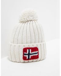 mens white bobble hat
