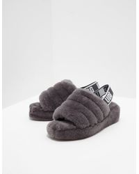 ugg grey fluffy slippers