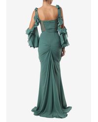 ZEENA ZAKI Lace Dress in Metallic | Lyst