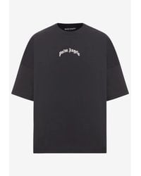 Palm Angels Oversized Logo T-shirt in Black for Men | Lyst