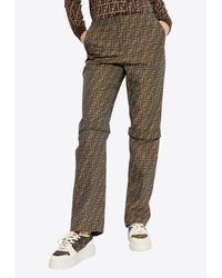 パンツ Fendi Printed Crepe Pyjama Pant Fendi Printed Crepe Pyjama Pant in Blue | Lyst