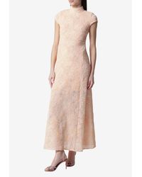 ROTATE BIRGER CHRISTENSEN Floral Mesh Maxi Dress in Pink | Lyst