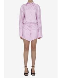 The Attico Silvye zebra-patterned shirt dress - Pink