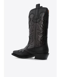 Ganni Embroidered Western Sandals | Lyst