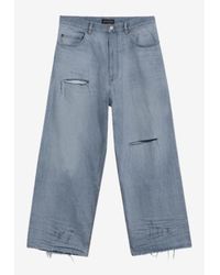Balenciaga Ripped Off Baggy Carpenter Jeans in Natural for Men | Lyst