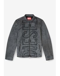 DIESEL 'L-Hein' Leather Jacket in Black for Men | Lyst