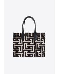 Balmain B-Army Shopper 36-Lipstick Canvas in White | Lyst