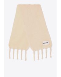 【関税&送料込】Jil Sander Pastel Pink Mohair Blend Scarf Mohair and wool-blend scarf in pink - Jil Sander | Mytheresa