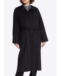 KENZO Wool Coat With Belt in Pink | Lyst KENZO Wool Coat With Belt in Pink | Lyst