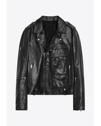 Rick Owens Black Leather Cyclops Biker Jacket for Men | Lyst