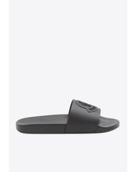 Moncler Basile Rubber Slides in Black for Men | Lyst
