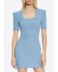 Balmain Pb-Monogram Dress in Blue | Lyst