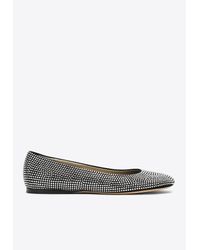 ■ LOEWE ■クリスタル装飾 TOY バレリーナフラット Loewe Toy Strass Leather Ballerina Flats | Neiman Marcus