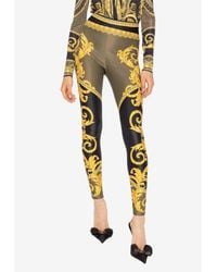 Versace La Coupe Des Dieux Laminated Leggings | Lyst