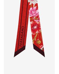 スカーフ Ferragamo Bandeau With Bouquet Print Bouquet print mini bandeau - Women | Ferragamo