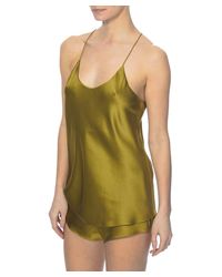 Olivia Von Halle Green Bella Moss Silk Camisole Set